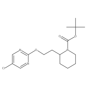 tert-Butyl 2-(2-((5-chloropyrimidin-2-yl)oxy)ethyl)piperidine-1-carboxylate Structure