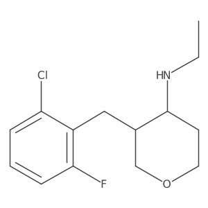 3-(2-chloro-6-fluorobenzyl)-N-ethyltetrahydro-2H-pyran-4-amine结构式