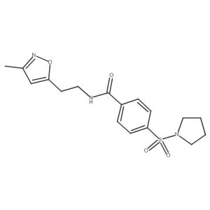 N-(2-(3-methylisoxazol-5-yl)ethyl)-4-(pyrrolidin-1-ylsulfonyl)benzamide结构式