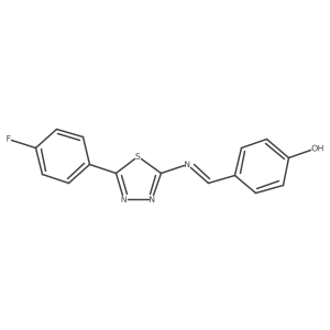 4-[[5-(4-Fluorophenyl)-1,3,4-thiadiazol-2-ylimino]methyl]phenol结构式