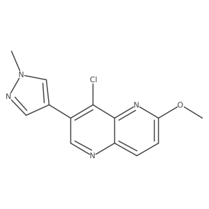 8-Chloro-2-methoxy-7-(1-methylpyrazol-4-yl)-1,5-naphthyridine结构式