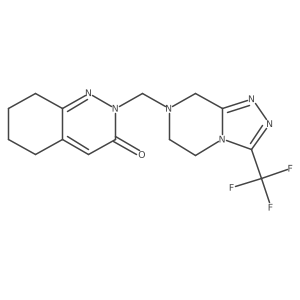 2-{[3-(trifluoromethyl)-5,6-dihydro[1,2,4]triazolo[4,3-a]pyrazin-7(8H)-yl]methyl}-5,6,7,8-tetrahydrocinnolin-3(2H)-one Structure