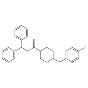 N-benzhydryl-4-((5-chloropyridin-2-yl)oxy)piperidine-1-carboxamide结构式