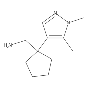 [1-(1,5-dimethyl-1H-pyrazol-4-yl)cyclopentyl]methanamine结构式