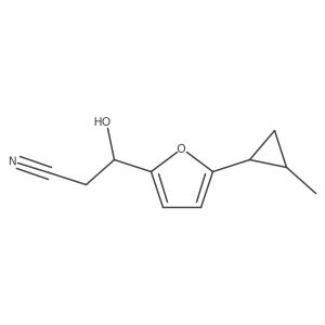 3-Hydroxy-3-(5-(2-methylcyclopropyl)furan-2-yl)propanenitrile Structure