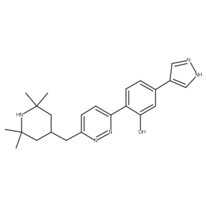 5-(1H-Pyrazol-4-yl)-2-[6-[(2,2,6,6-tetramethyl-4-piperidinyl)methyl]-3-pyridazinyl]phenol结构式
