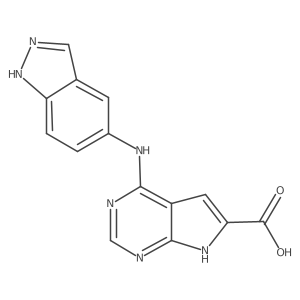 4-(1H-indazol-5-ylamino)-7H-pyrrolo[2,3-d]pyrimidine-6-carboxylic acid结构式