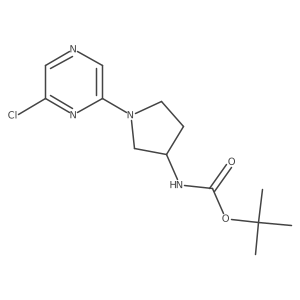 tert-butyl N-[1-(6-chloropyrazin-2-yl)pyrrolidin-3-yl]carbamate结构式