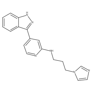 N-[3-(1H-imidazol-1-yl)propyl]-4-(1H-indazol-3-yl)-2-pyridinamine结构式