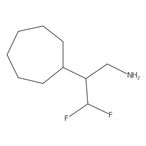 2-Cycloheptyl-3,3-difluoropropan-1-amine结构式