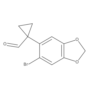 1-(6-Bromo-1,3-dioxaindan-5-yl)cyclopropane-1-carbaldehyde结构式