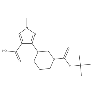 3-{1-[(tert-butoxy)carbonyl]piperidin-3-yl}-1-methyl-1H-pyrazole-4-carboxylic acid Structure