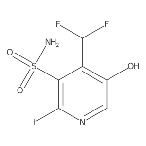 4-(Difluoromethyl)-5-hydroxy-2-iodopyridine-3-sulfonamide Structure