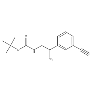 tert-butyl N-[2-amino-2-(3-ethynylphenyl)ethyl]carbamate Structure
