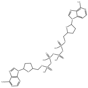[[(2S,5R)-5-(6-aminopurin-9-yl)tetrahydrofuran-2-yl]methoxy-hydroxy-phosphoryl] [[[(2S,5R)-5-(6-aminopurin-9-yl)tetrahydrofuran-2-yl]methoxy-hydroxy-phosphoryl]oxy-hydroxy-phosphoryl] hydrogen phosphate结构式