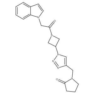 1-((1-(1-(2-(1H-indol-1-yl)acetyl)azetidin-3-yl)-1H-1,2,3-triazol-4-yl)methyl)pyrrolidin-2-one Structure