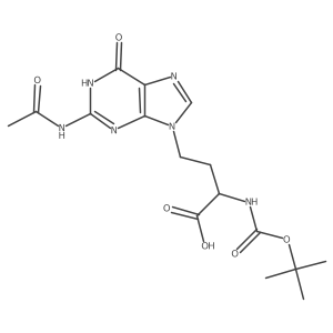 (S)-4-(2-Acetamido-6-oxo-3H-purin-9(6H)-yl)-2-((tert-butoxycarbonyl)amino)butanoic acid结构式