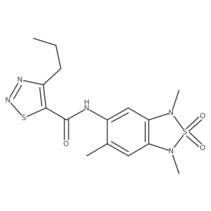 4-propyl-N-(1,3,6-trimethyl-2,2-dioxido-1,3-dihydrobenzo[c][1,2,5]thiadiazol-5-yl)-1,2,3-thiadiazole-5-carboxamide结构式