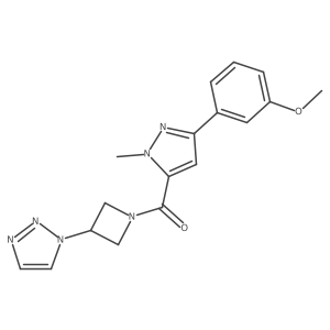 (3-(1H-1,2,3-triazol-1-yl)azetidin-1-yl)(3-(3-methoxyphenyl)-1-methyl-1H-pyrazol-5-yl)methanone Structure