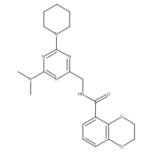 N-((4-(dimethylamino)-6-(piperidin-1-yl)-1,3,5-triazin-2-yl)methyl)-2,3-dihydrobenzo[b][1,4]dioxine-5-carboxamide Structure