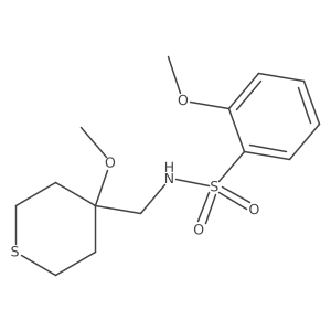 2-methoxy-N-((4-methoxytetrahydro-2H-thiopyran-4-yl)methyl)benzenesulfonamide结构式