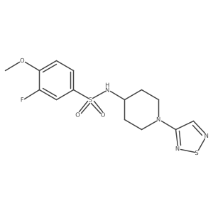 3-fluoro-4-methoxy-N-[1-(1,2,5-thiadiazol-3-yl)piperidin-4-yl]benzene-1-sulfonamide结构式