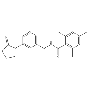 2,4,6-trimethyl-N-{[5-(2-oxopyrrolidin-1-yl)pyridin-3-yl]methyl}benzamide Structure