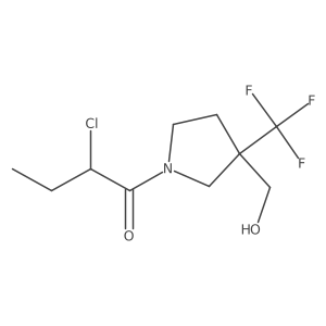 2-Chloro-1-[3-(hydroxymethyl)-3-(trifluoromethyl)pyrrolidin-1-yl]butan-1-one结构式