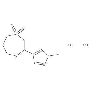 3-(1-Methyl-1H-pyrazol-4-yl)-1,4-thiazepane 1,1-dioxide dihydrochloride Structure