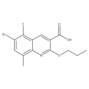 6-Bromo-5-fluoro-8-methyl-2-propoxyquinoline-3-carboxylic acid结构式