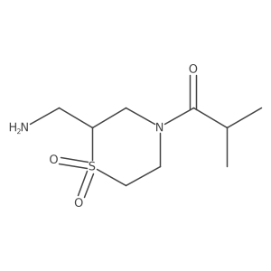 2-(Aminomethyl)-4-(2-methylpropanoyl)-1lambda6-thiomorpholine-1,1-dione结构式