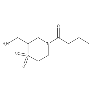 2-(Aminomethyl)-4-butanoyl-1lambda6-thiomorpholine-1,1-dione Structure