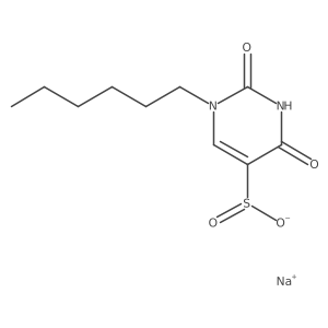 Sodium 1-hexyl-2,4-dioxo-1,2,3,4-tetrahydropyrimidine-5-sulfinate结构式
