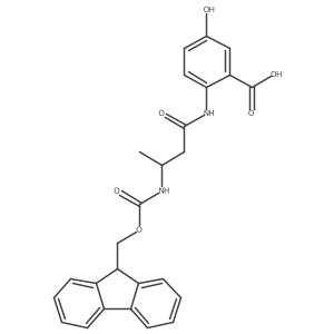 2-[(3S)-3-({[(9H-fluoren-9-yl)methoxy]carbonyl}amino)butanamido]-5-hydroxybenzoic acid Structure