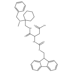 3-[({1-[benzyl(methyl)amino]cyclohexyl}methyl)carbamoyl]-3-({[(9H-fluoren-9-yl)methoxy]carbonyl}amino)propanoic acid结构式