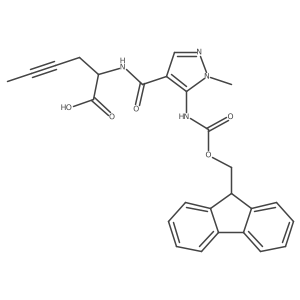 2-{[5-({[(9H-fluoren-9-yl)methoxy]carbonyl}amino)-1-methyl-1H-pyrazol-4-yl]formamido}hex-4-ynoic acid Structure