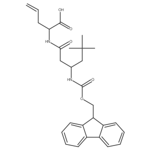 2-[3-({[(9H-fluoren-9-yl)methoxy]carbonyl}amino)-5,5-dimethylhexanamido]pent-4-enoic acid Structure