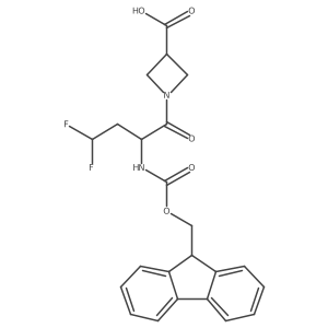 1-[2-({[(9H-fluoren-9-yl)methoxy]carbonyl}amino)-4,4-difluorobutanoyl]azetidine-3-carboxylic acid结构式