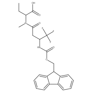 2-[3-({[(9H-fluoren-9-yl)methoxy]carbonyl}amino)-4,4,4-trifluoro-N-methylbutanamido]butanoic acid Structure