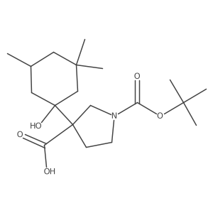 1-[(Tert-butoxy)carbonyl]-3-(1-hydroxy-3,3,5-trimethylcyclohexyl)pyrrolidine-3-carboxylic acid Structure