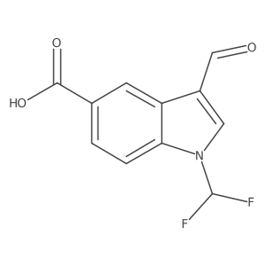1-(difluoromethyl)-3-formyl-1H-indole-5-carboxylic acid结构式