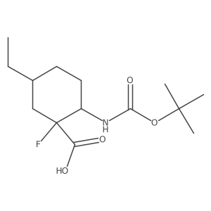 2-{[(Tert-butoxy)carbonyl]amino}-5-ethyl-1-fluorocyclohexane-1-carboxylic acid结构式