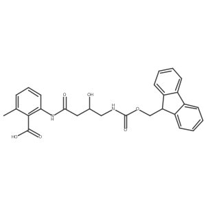 2-[4-({[(9H-fluoren-9-yl)methoxy]carbonyl}amino)-3-hydroxybutanamido]-6-methylbenzoic acid结构式