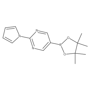 2-(1H-Pyrrol-1-yl)-5-(4,4,5,5-tetramethyl-1,3,2-dioxaborolan-2-yl)pyrimidine结构式