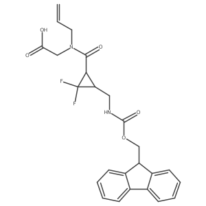 rac-2-{1-[(1R,3S)-3-[({[(9H-fluoren-9-yl)methoxy]carbonyl}amino)methyl]-2,2-difluorocyclopropyl]-N-(prop-2-en-1-yl)formamido}acetic acid结构式