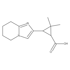 rac-(1R,3R)-3-{5H,6H,7H,8H-imidazo[1,2-a]pyridin-2-yl}-2,2-dimethylcyclopropane-1-carboxylic acid结构式