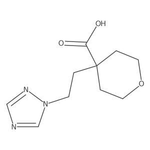 4-[2-(1H-1,2,4-triazol-1-yl)ethyl]oxane-4-carboxylic acid结构式