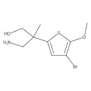 3-Amino-2-(4-bromo-5-methoxythiophen-2-yl)-2-methylpropan-1-ol结构式