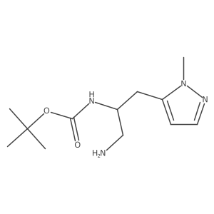 tert-butyl N-[1-amino-3-(1-methyl-1H-pyrazol-5-yl)propan-2-yl]carbamate结构式