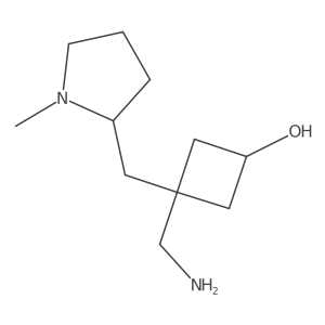 3-(Aminomethyl)-3-[(1-methylpyrrolidin-2-yl)methyl]cyclobutan-1-ol结构式
